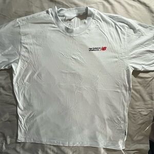New Balance Men's White Tee with Red Logo